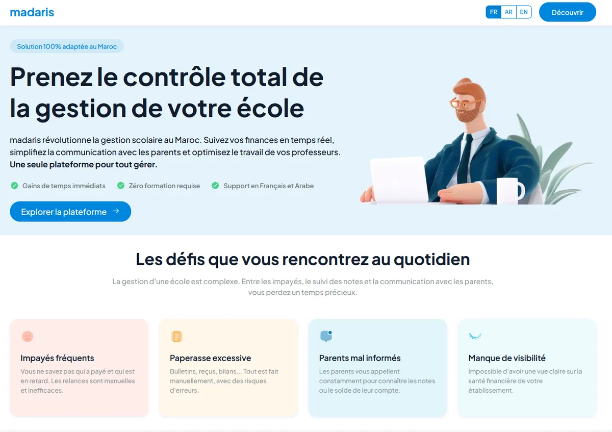 Madaris — plateforme de gestion scolaire