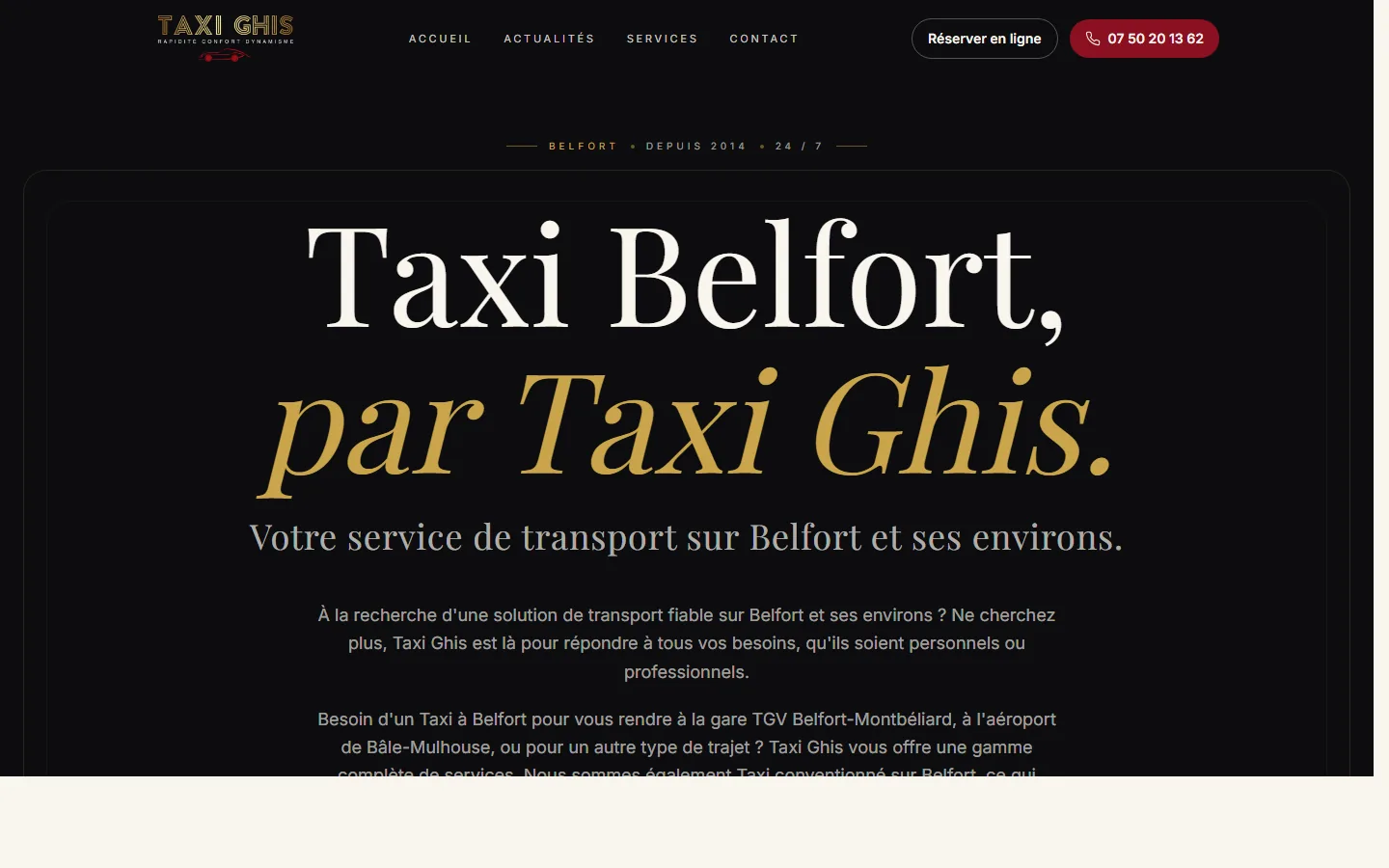 TaxiGhis — le nouveau site Next.js